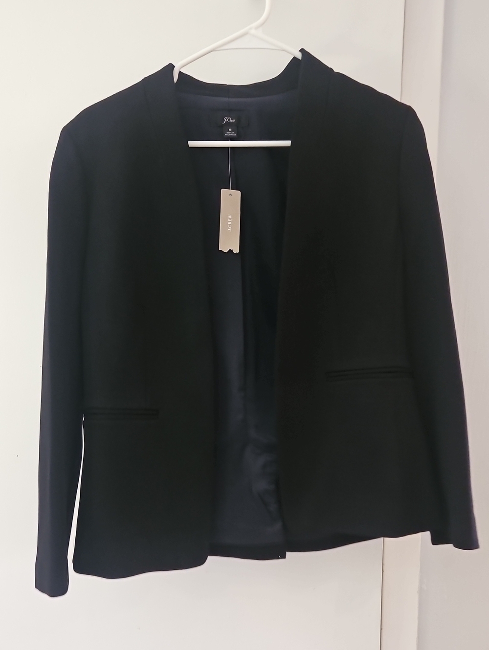 J. Crew Women's Black Open-Front Blazer